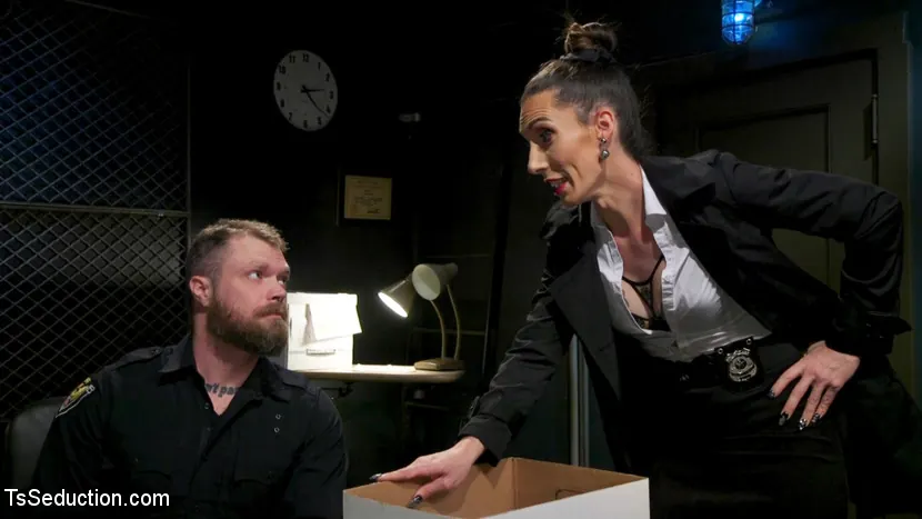 Kink TS 'Pulling Rank: Dirty Hot Cop Melanie Brooks Fucks Evidence Room Boy' starring Melanie Brooks (Photo 1)